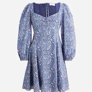 J.Crew Sweetheart long-sleeve mini dress in Liberty Bourton Bloom Floral Size 8